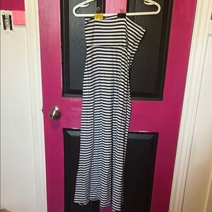 Black and White Striped Maxi Dress
